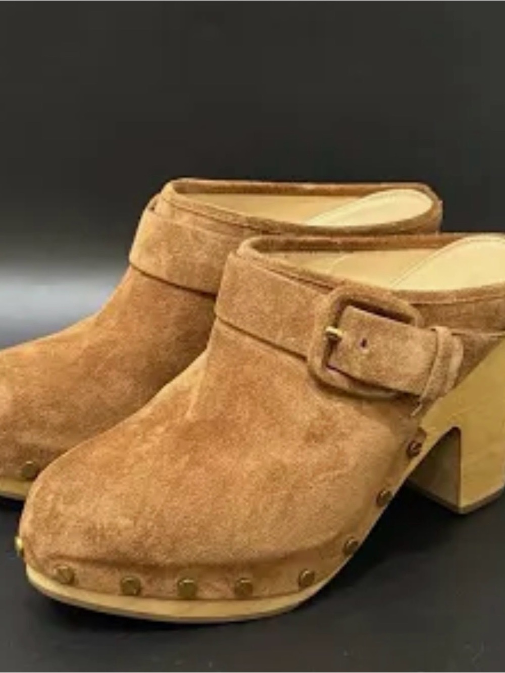 Veronica Beard Dacey Clog Suede Mule in Brown Suede
